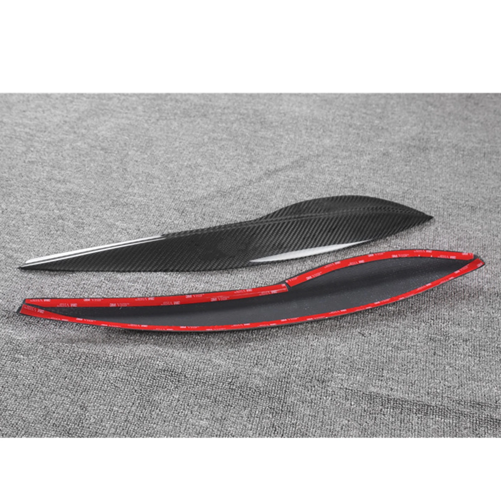 2PCS Carbon Fiber Headlight Eyebrow Eyelid Sticker Front Head Light Cover Brow Trim For Honda Fit Jazz 2009 2010 2011 2012