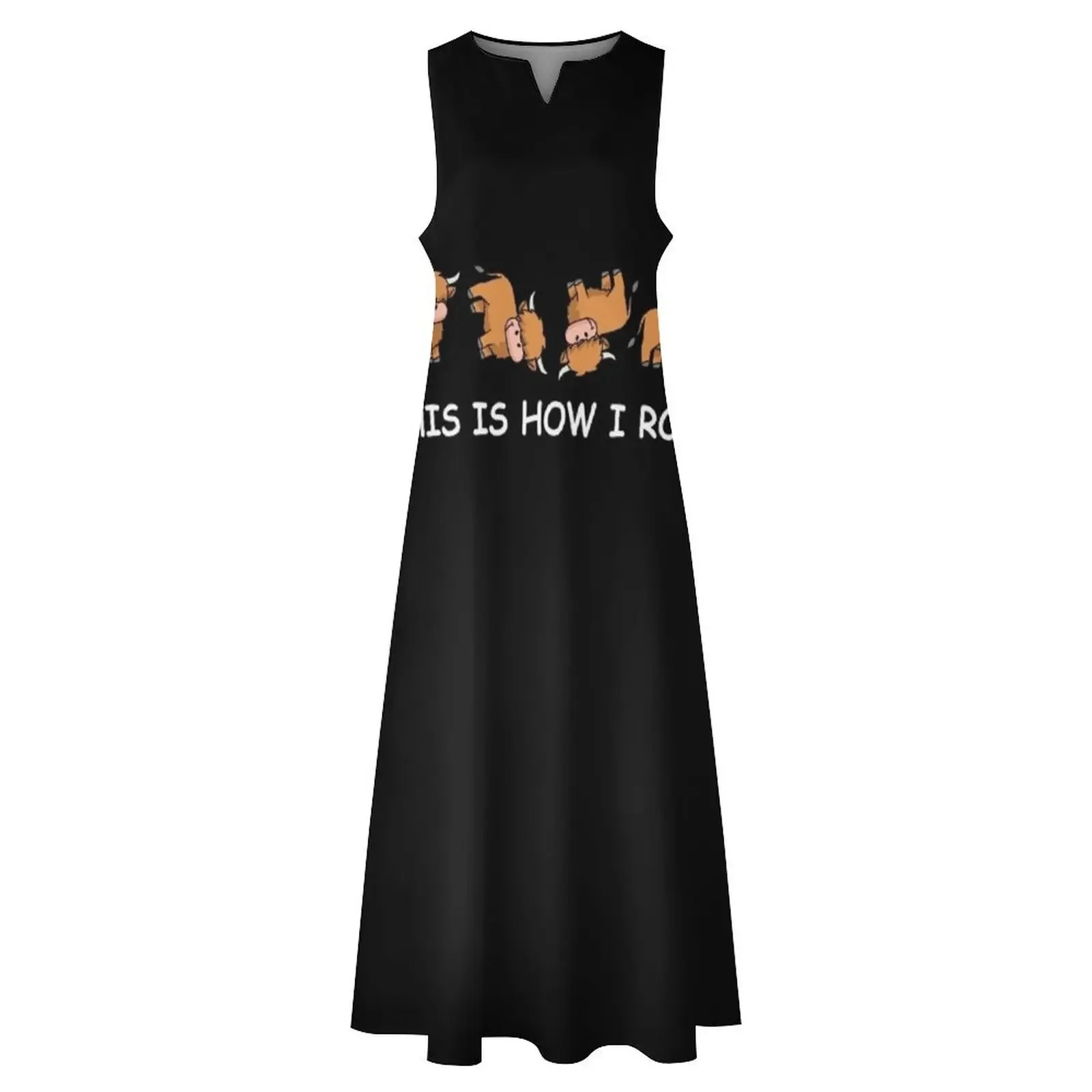 Drôle Highland vache t-shirt femmes hommes vache cadeaux comment je roule robe longue robes été femme 2025 femmes robes robes robe de gala