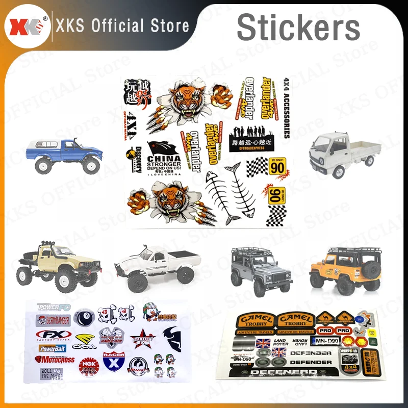 XKS RC Car MN99S MN45 D90 D91 WPL B24 B14 B1 B36 B16 D12 C14 C24 C24-1 C34 Car Spare Parts DIY Simulation Body RC Truck Sticker