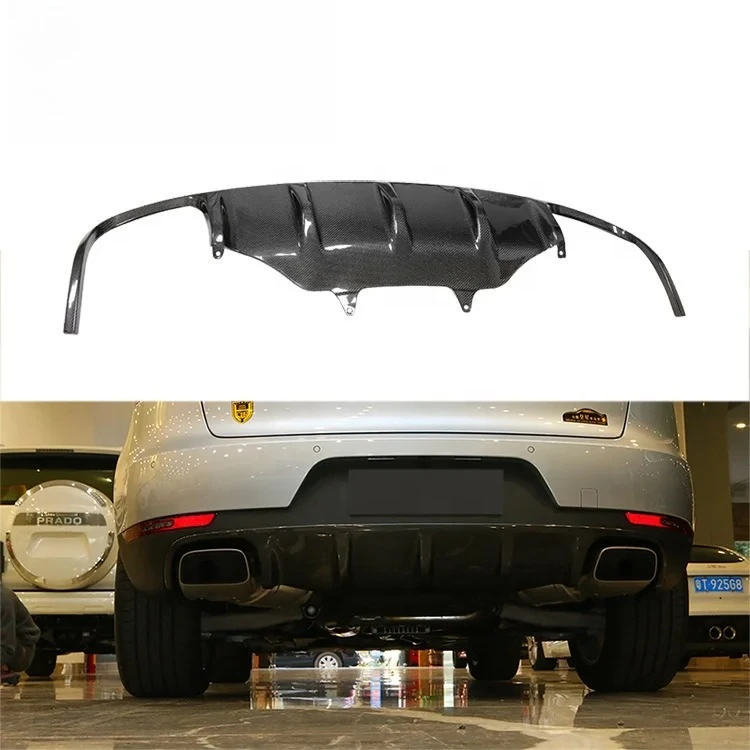 Car Accessories Front&Rear Bumper Diffuser Lips Protector Real Carbon Fiber Car Parts Exterior for Porsche Macan