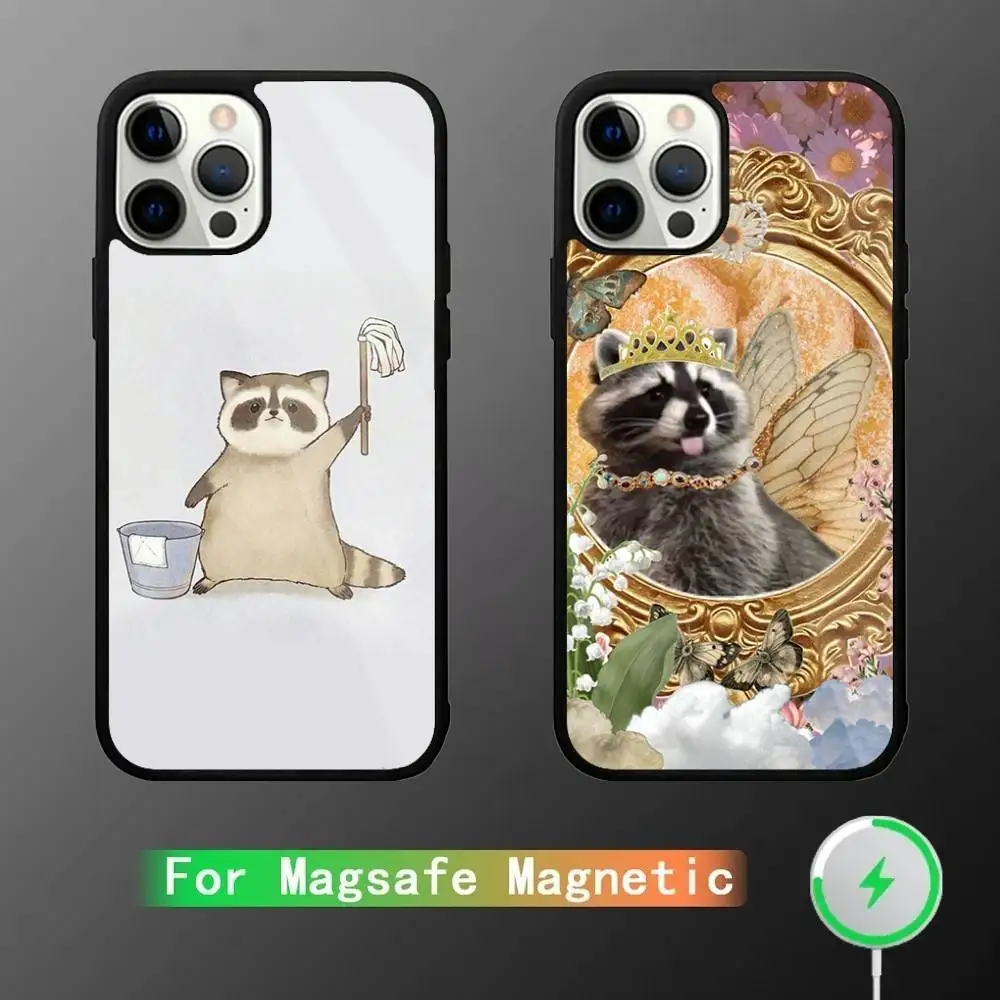 

Funny Cute Raccoon Phone Case For iPhone 16,15,14,13,12,11,Pro,Max,Plus,Mini,SE New Magsafe Magnetic Wireless Charging