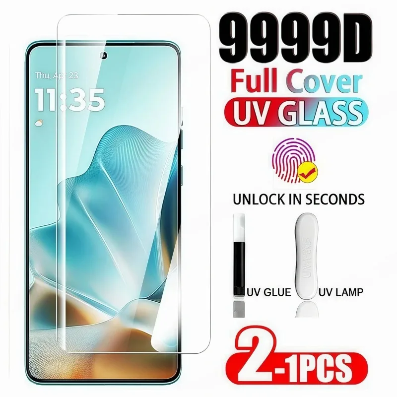 

UV Tempered Glass For Motorola Edge 60 Fusion 50 40 Pro Ultra X 30 3D Curved Full Glue Screen Protector For Moto Edge 60 Pro