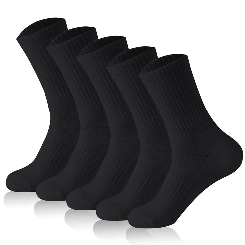 2 Pairs High Quality Business Socks Autumn Winter Thickened Odorproof Wear-resistant Comfortable Sports Black White Sports Socks