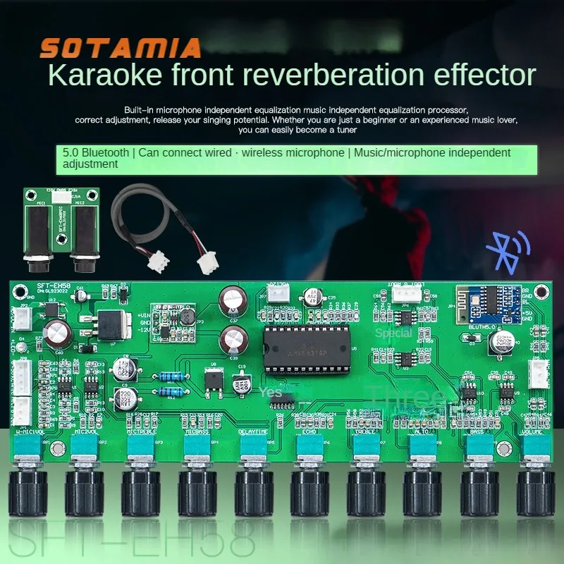 SOTAMIA Professional Karaoke Reverb Board Bluetooth Preamp Hifi Stereo Home Theater Microphone Amplifier Audio Tone Amplificador