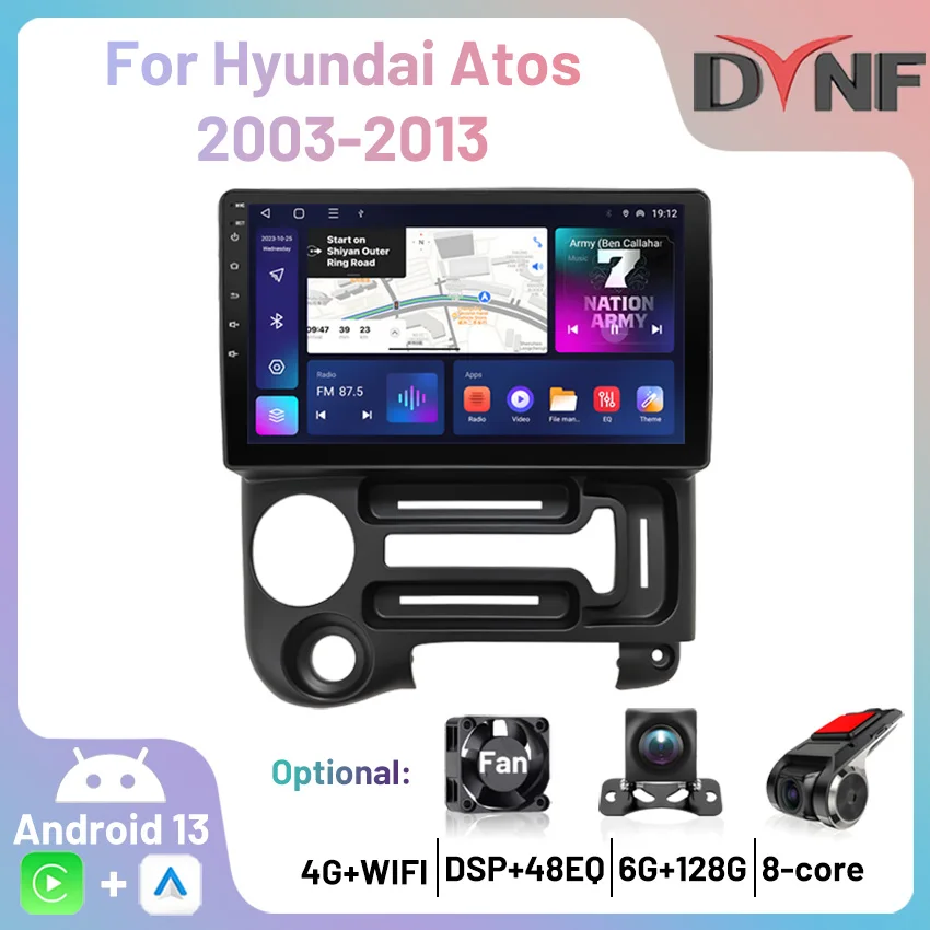 

Car Radio Carplay For Hyundai Atos 2003-2013 Android Navigation Multimedia Stereo Player Head Unit Rear Camera WIFI No 2din DVD