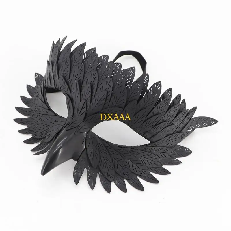 DXAA OWL FEATHE HAND FACE MASKQUERADES MASKEN #5