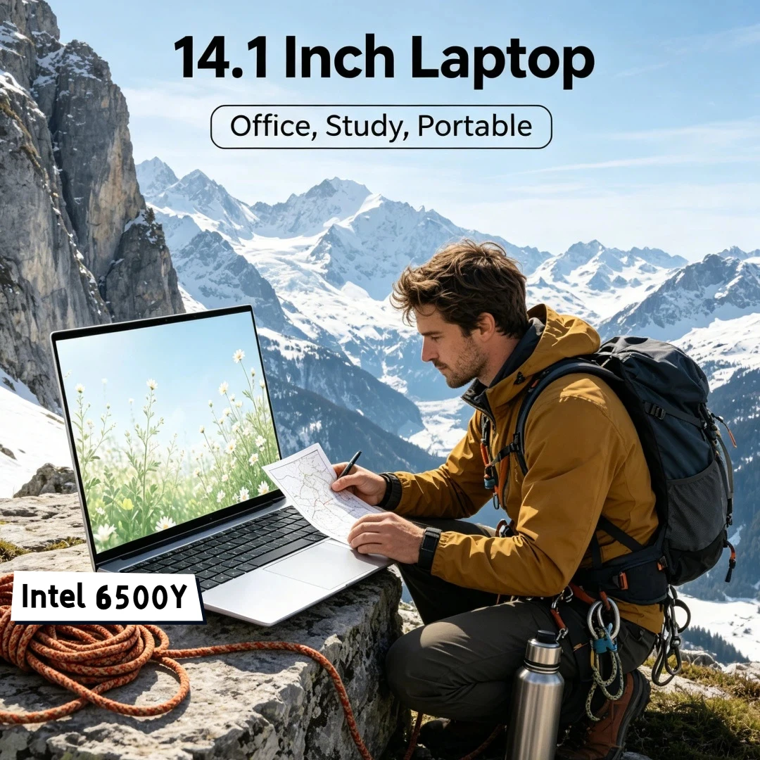 

Slim Lightweight High Performance Notebook 14.1 Inch 2026 New Intel 6500Y Win11 16GB 32GB RAM 2TB SSD Business Laptop