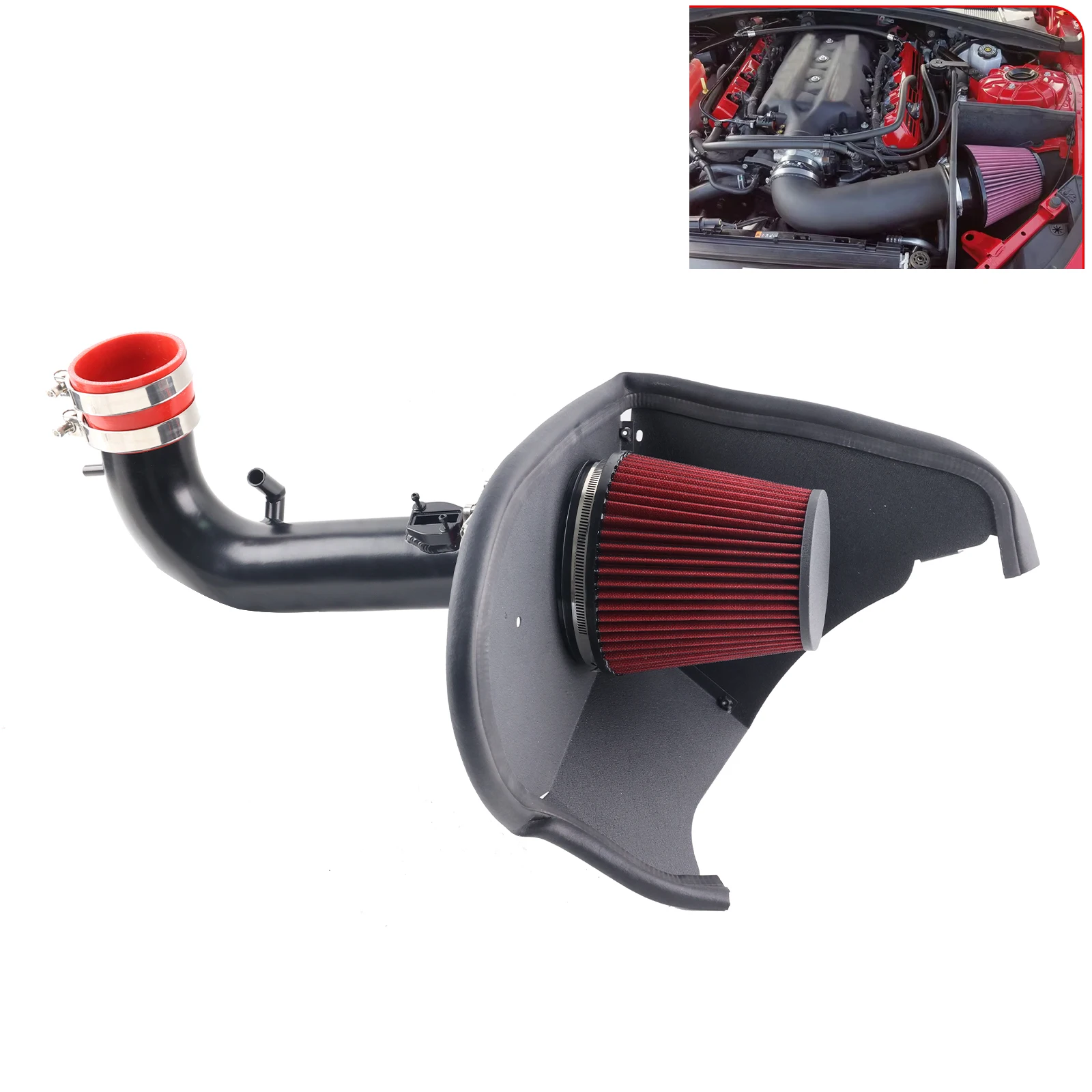 

Engine Parts Replacement Heat Shield Cold Air Intake Pipe Filter Kit For 2016-2024 Camaro 3.6L V6 Air Intakes Parts