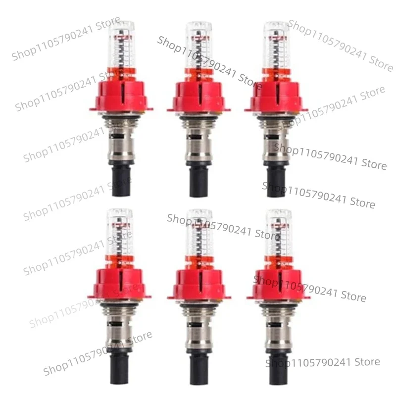 6pcs 1/2 Underfloor Heating Manifold Flow Meter Visual Regulator for Hydronic Radiant Floor Heating System, 6pcs