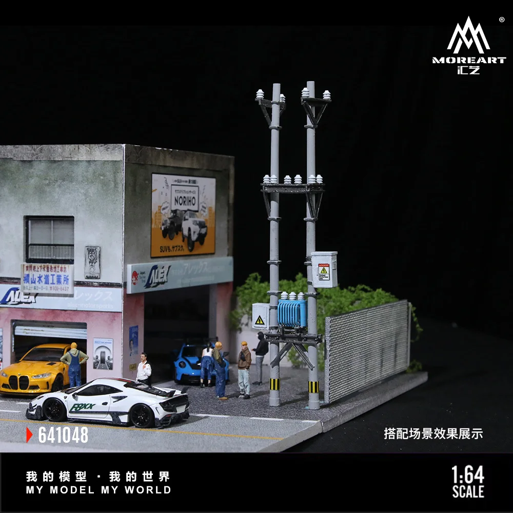 *Pre-ordine*Più arte 1:64 Simulazione in miniatura Pali utili in resina 3D 01, Accessori modello di scena per display, collezione e regalo