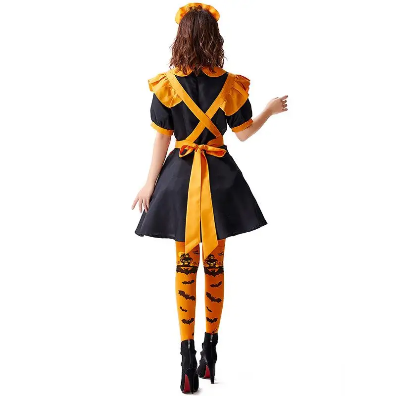 loween Maid Dr Pumpkin Lantern Costume da donna tradizionale etnico per spettacoli teatrali primaverili