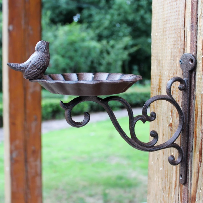 

Cast iron handicrafts wrought iron hook bird courtyard garden hanging blue hook bird food basin decorative hook