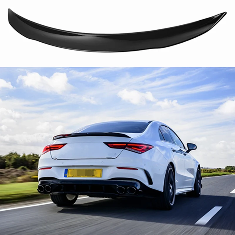 C118 Rear Spoiler For Mercedes Benz CLA Class W118 2019-2020 CLA250 CLA200 CLA220 ABS Gloss Black Rear Wing Lip Trunk Spoiler