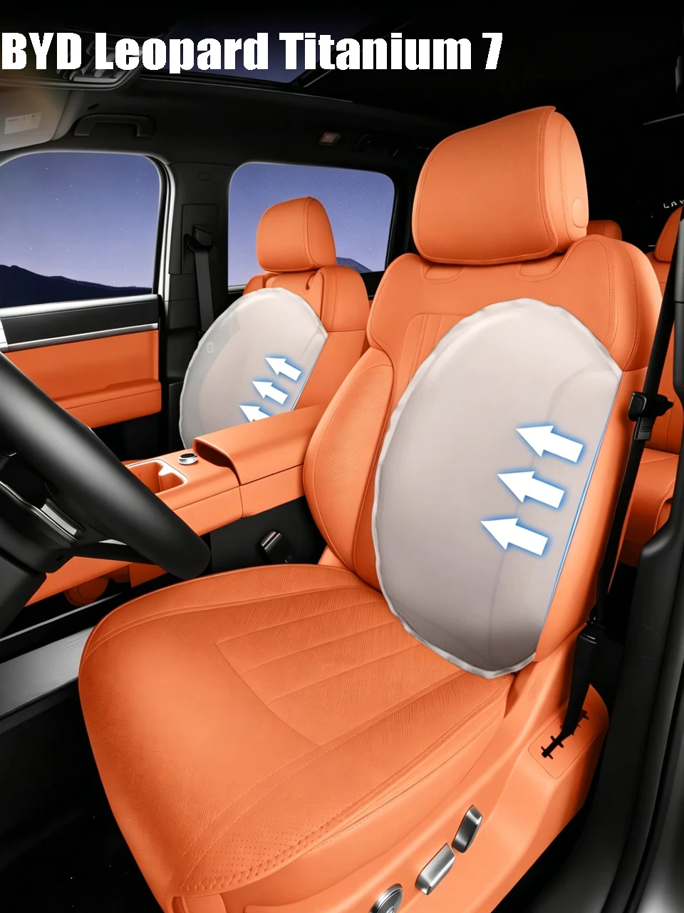 

For BYD Formula Leopard Titanium 7 Car Seat Covers Ventilated Breathable Leather Seat Cushion Accessories