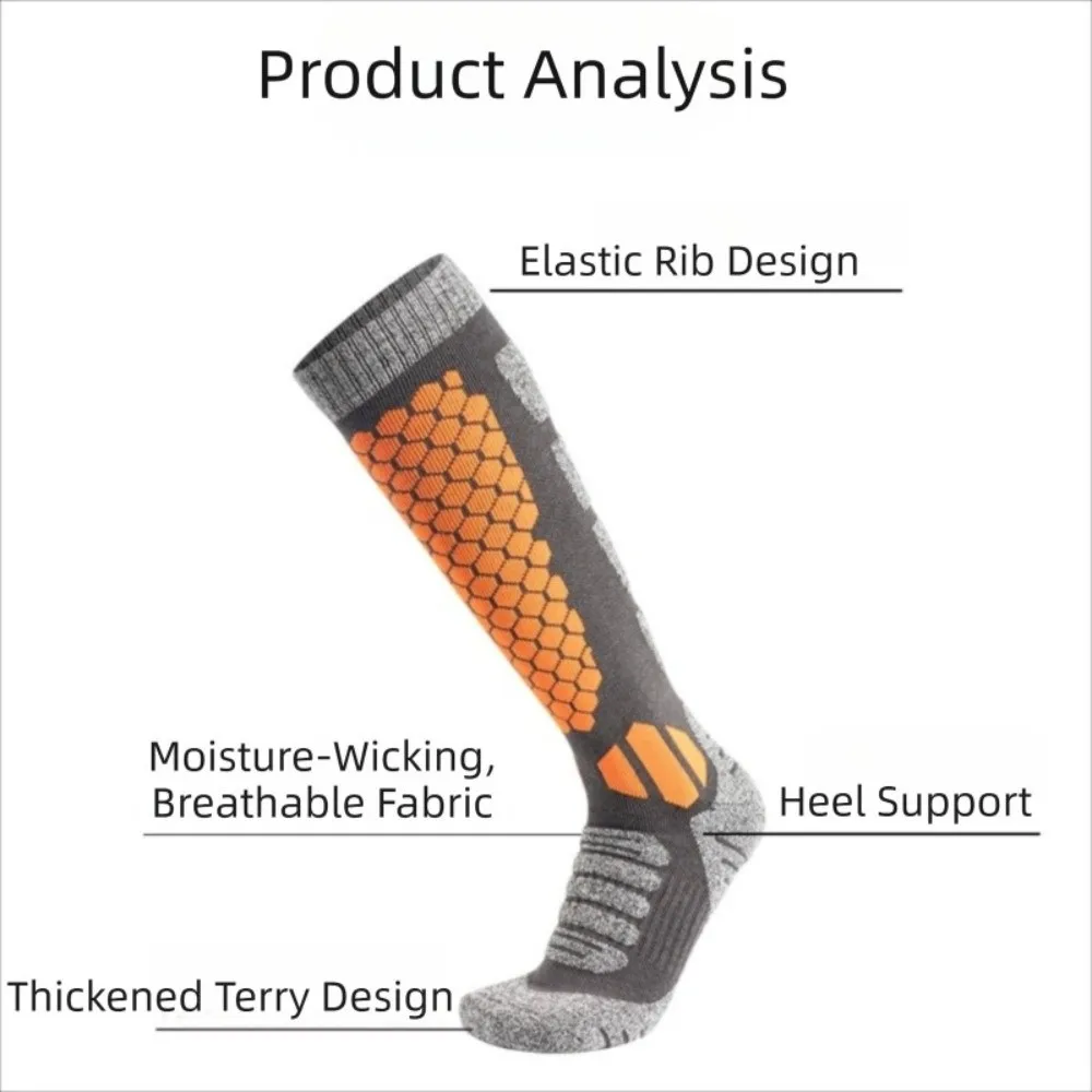 

Fashion Thickned Outdoor Sports Socks Warm Wear-resistant Long Tube Socks Non-slip Stockings Women Men