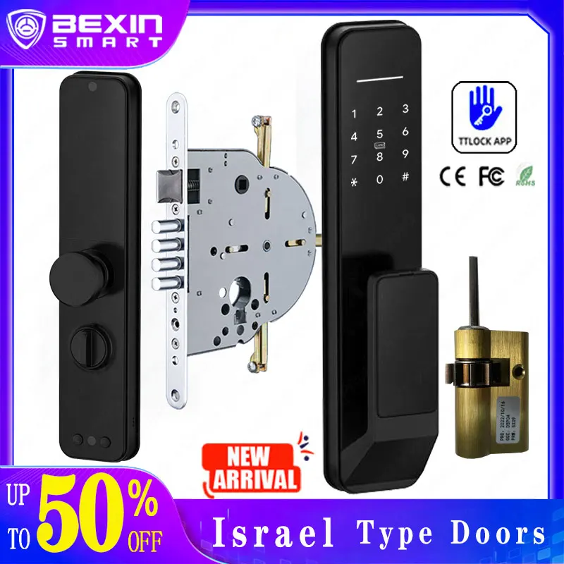 Israel Type Doors TTLOCK ASPP Fingerprint Smart Door Lock Electronic Fingerprint Digital Lock  Alexa Google Home