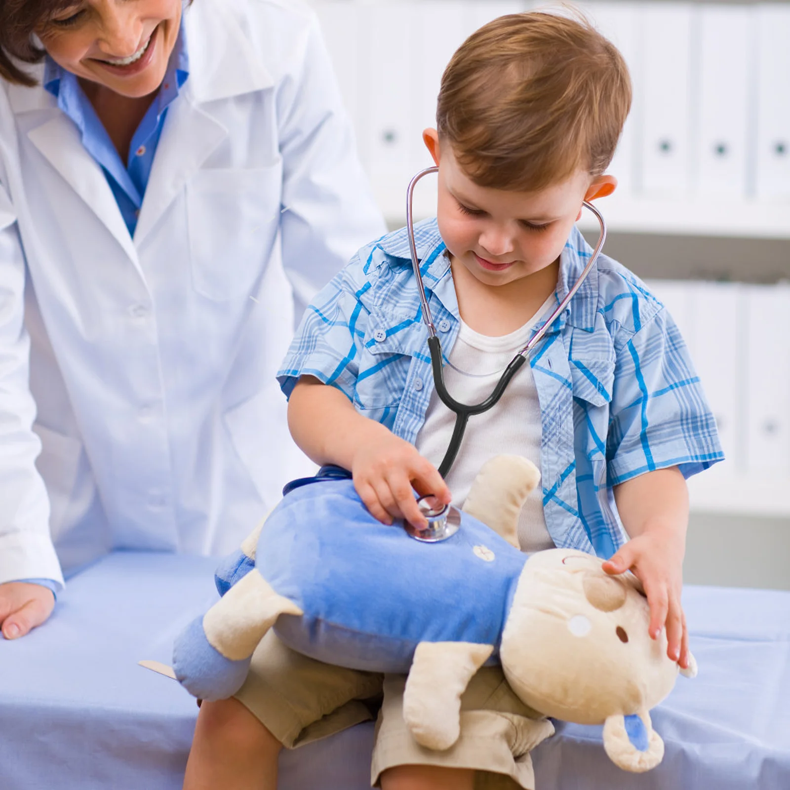 Equipo médico de simulación para niños, estetoscopio de juguete para jugar, Cosplay, Material de PVC, juguetes para niños