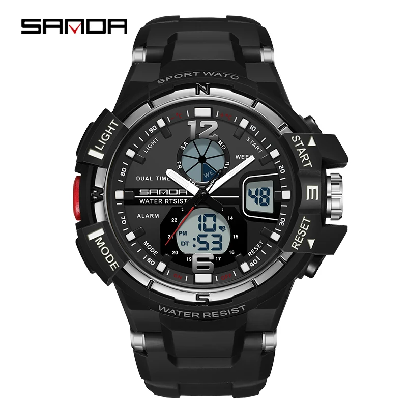 

2024 Fashion Sanda Top Brand G- Style Military Led Digital Shock Sports Multi-function Waterproof Electronic Mens Wrist Watches