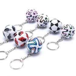 1 llavero de recuerdo de fútbol 3D de cuero PU para hombres y mujeres, llavero para fanáticos del fútbol, bolso, colgante, llavero, accesorios de regalo para novio