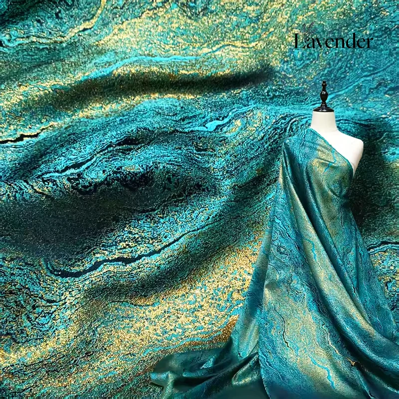 

Golden Years Oil Painting Fluid Imitation Song Brocade Jacquard Fabric Horse-Face Skirt Costume Designer Fabric for sewing