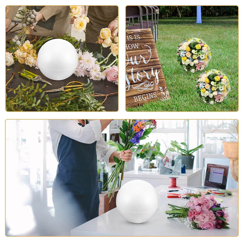 Foam 20cm White DIY Wedding Decorative Craft Balls Hollow Sphere Polystyrene Home Decor Foam Circles Handicrafts view 4