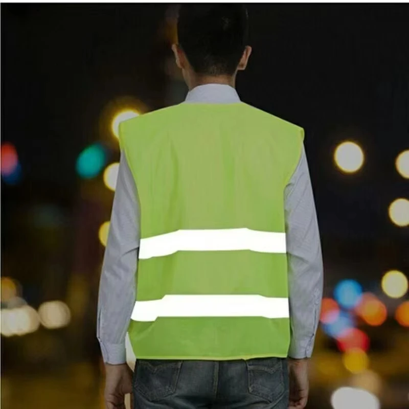 Safety High Visibility Reflective Vest Adjustable Reflective Security Vests Traffic Night Outdoor For Running Cycling Sports