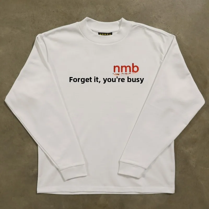 Long Sleeve 310 Pure Cotton Double Thread Men's T-shirt Upward Hero Non-Light American Style Couple's T-shirt for Youth