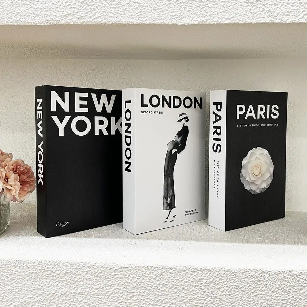 Modern Foldable Fake Book (3counts), City Theme Fake Book, Book Shaped Photo Props, Desktop Ornaments for Home Decor