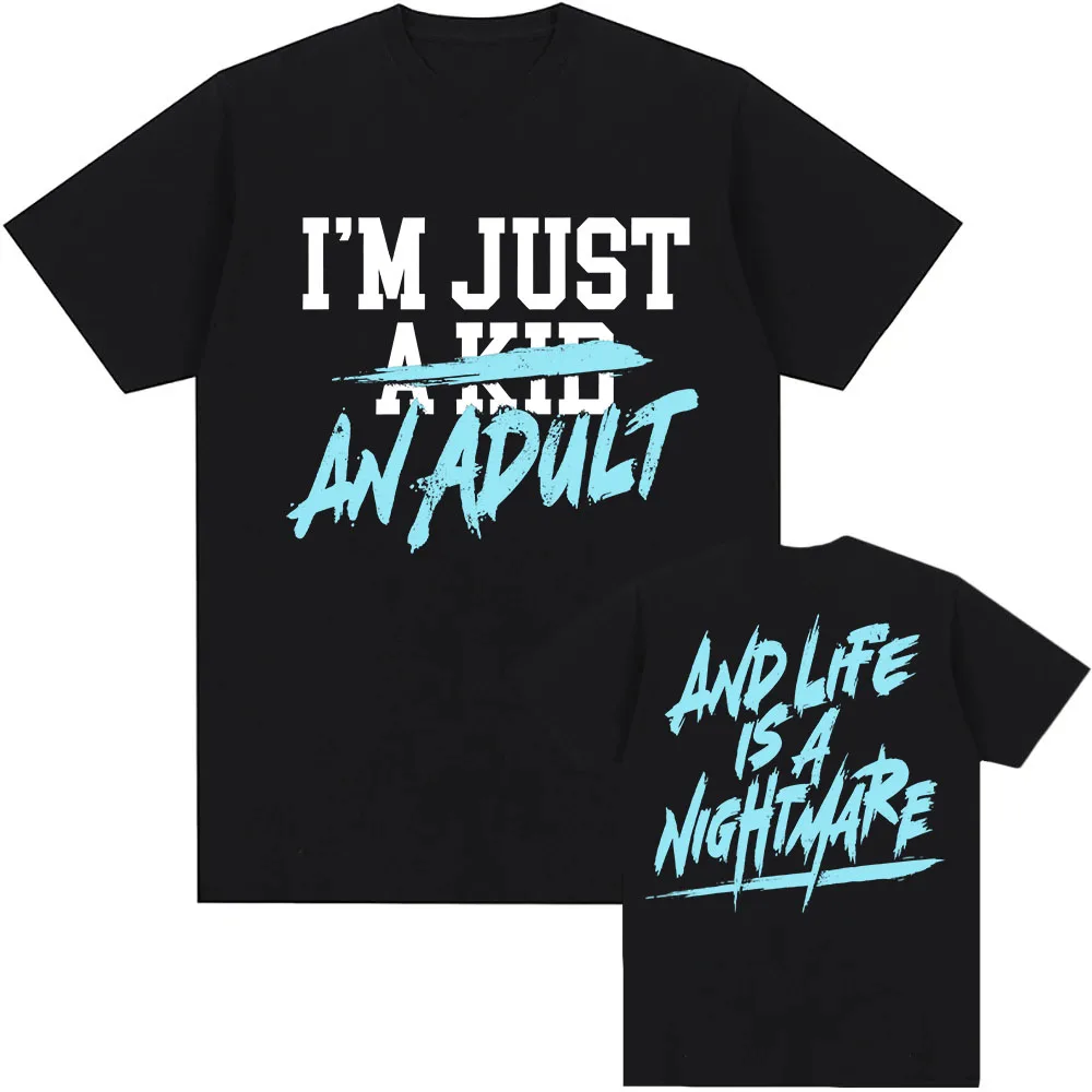 I'm Just A Kid T-shirt SIMPLE PLAN Design Graphic Tshirts Summer O-neck Short Sleeve Cotton Tees Unisex Streetwear Print Merch