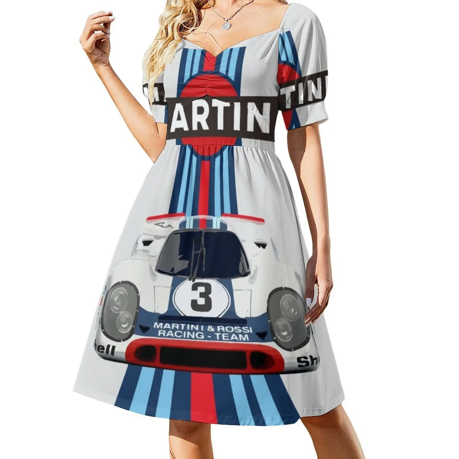 فستان Racing Stripes-Porsch 917 No 3 مزين بالزهور للنساء للربيع والصيف فستان كاجوال للحفلات 917 Racing 917K Racing Legend