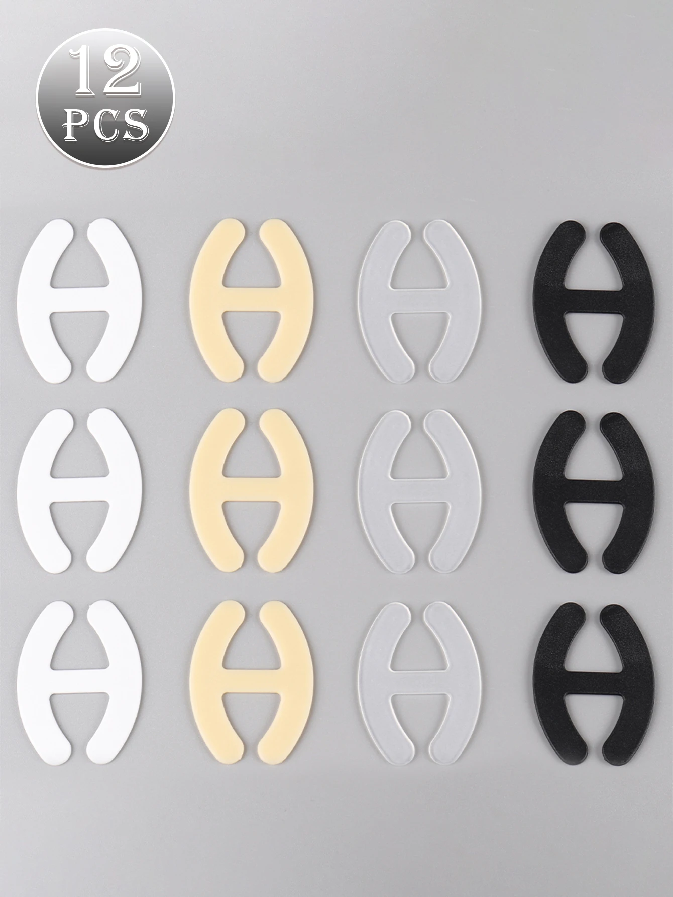 12 pcs H-shape Bra Strap Clips,Women Bra Strap Conceal Holder, Anti-Slip Buckles Cleavage Control Clips for Bra