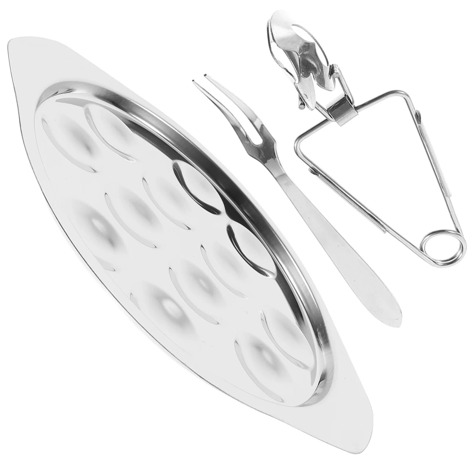 

1Set Snail Plate Stainless Steel 12 Holes Escargot Dish Serving Plate Oven Safe Dishwasher Safe Shellfish Tray