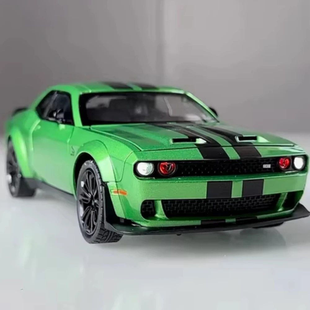 1:22 Challenger Srt Hellcat Honda NA1 Car Model Toy Sound Light Pull Back Shock Absorption Supercar Models Office Table Ornament