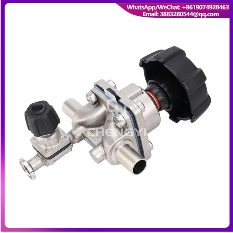 Customized Sanitary Stainless Steel Aseptic Combined Tandem Diaphragm Valve Main Valve With Outlet Valve