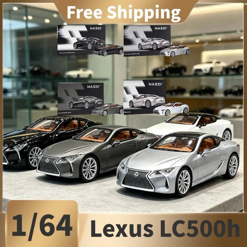 В наличии: MASDI 1:64 2023 Lexus LC500h, литая модель автомобиля из сплава, коллекционная игрушка для демонстрации на столе.