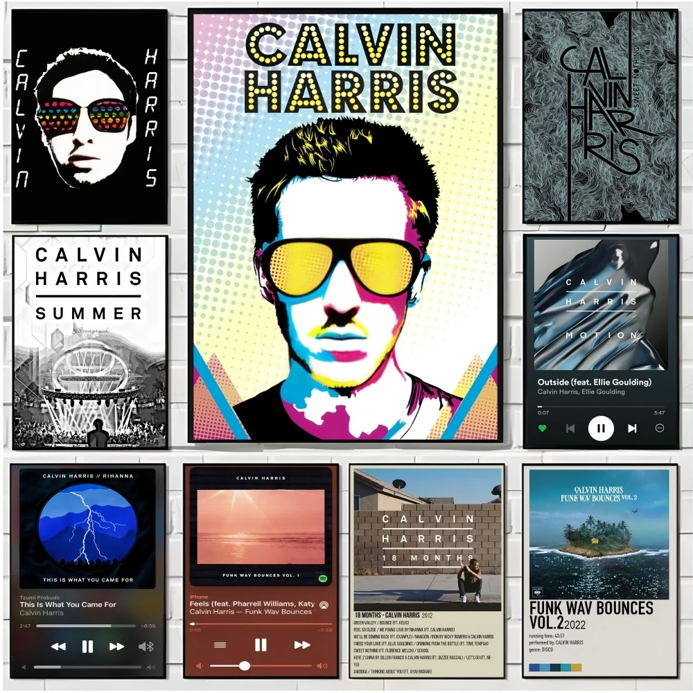 

C-Calvin H-Harris Painting Calligraphy Minimalist Print Canvas Poster Unframed Wall Art For Home Office Decor