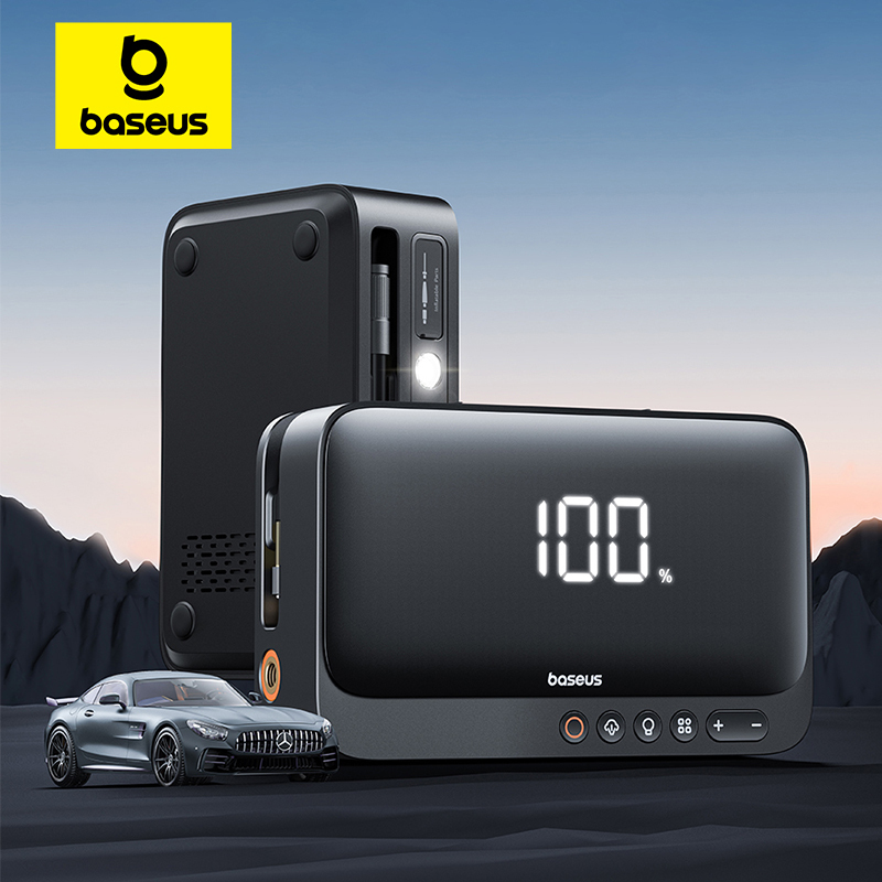  Baseus 4 In 1 Jump Starter 600A Car Jump Starter Power Bank Multi-function Car Air Pump for Auto Battery Starting Tire Inflator 