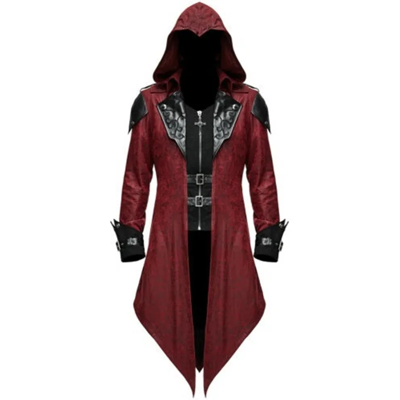 Medieval retro assassin hooded jacket Gothic style Dark Ranger costume Halloween party cosplay performance costume