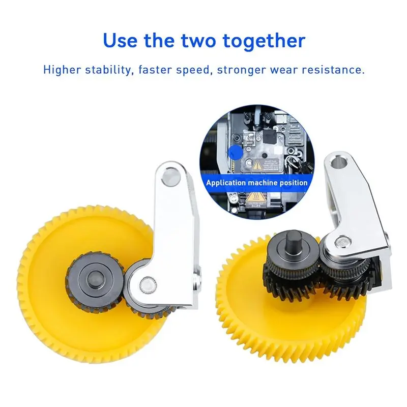 SYW-Hardened Steel Extruder Gear Assembly For Bambu Lab P1S P1P X1 Carbon X1C 3D Printer Nickel Plating Wear-Resisting