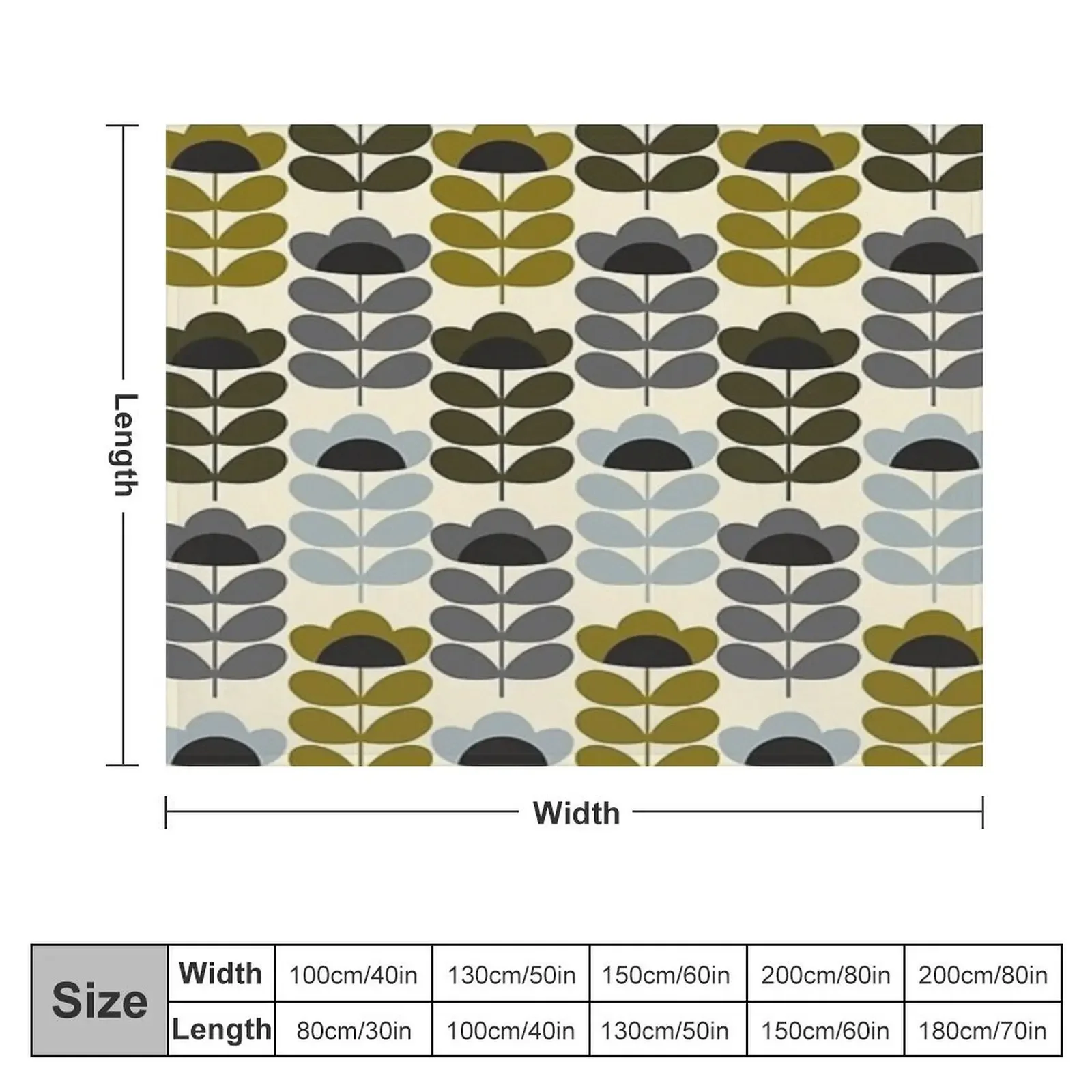 orla kiely stem flowers patterns Throw Blanket Large Luxury Thicken Blankets