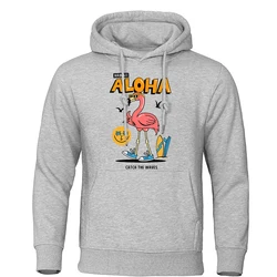 Hawaii Aloha Catch The Waves Print Hoodies Mens Funny Soft Sweatshirt Novelty O-Neck Clothes Harajuku Oversized Hoodie For Men