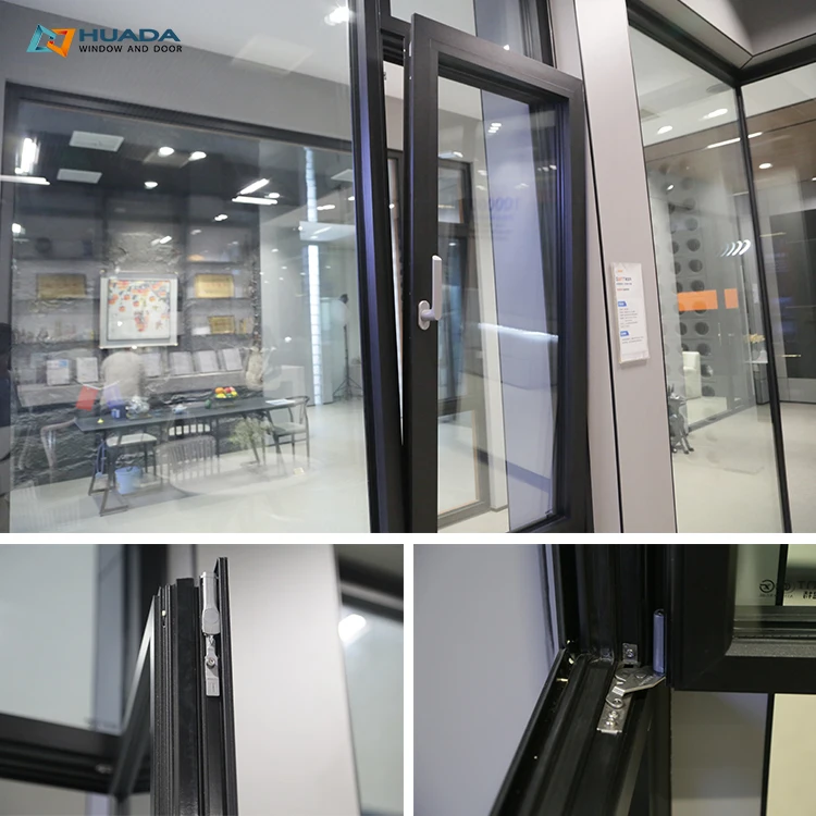 Florida Hurricane Proof Impact Windows Energy Efficient Double Glass Thermal Break Aluminium Casement Tilt and Turn Windows