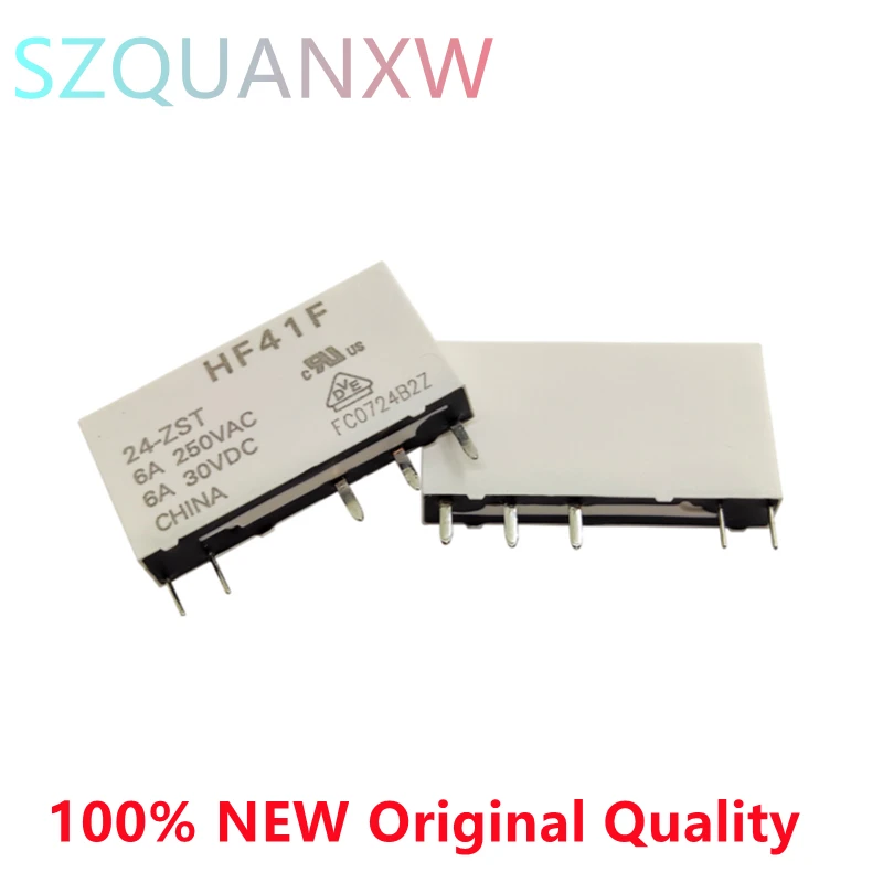 5Pcs/Lot HF41F - 005 012 024 -ZS -HS -ZST -HST 41F-C2-1 HF41F-005-HS HF41F-012-ZS 5PIN 6A HF41F-024-ZS Relay 5V 12V 24V 60 VDC