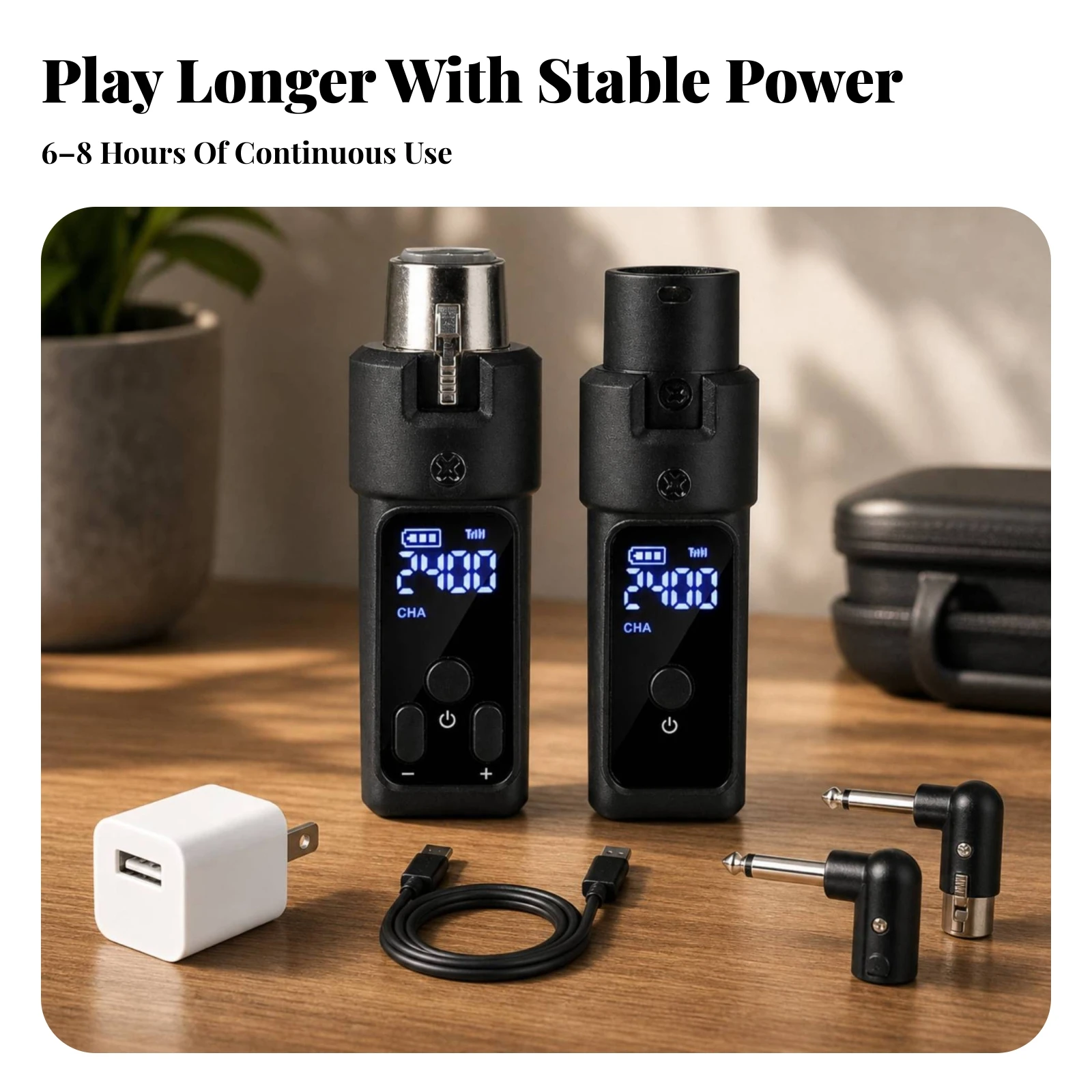 Wireless Guitar System Rechargeable Wireless Audio Transmitter with Digital Display Musical Equipment Compact Portable