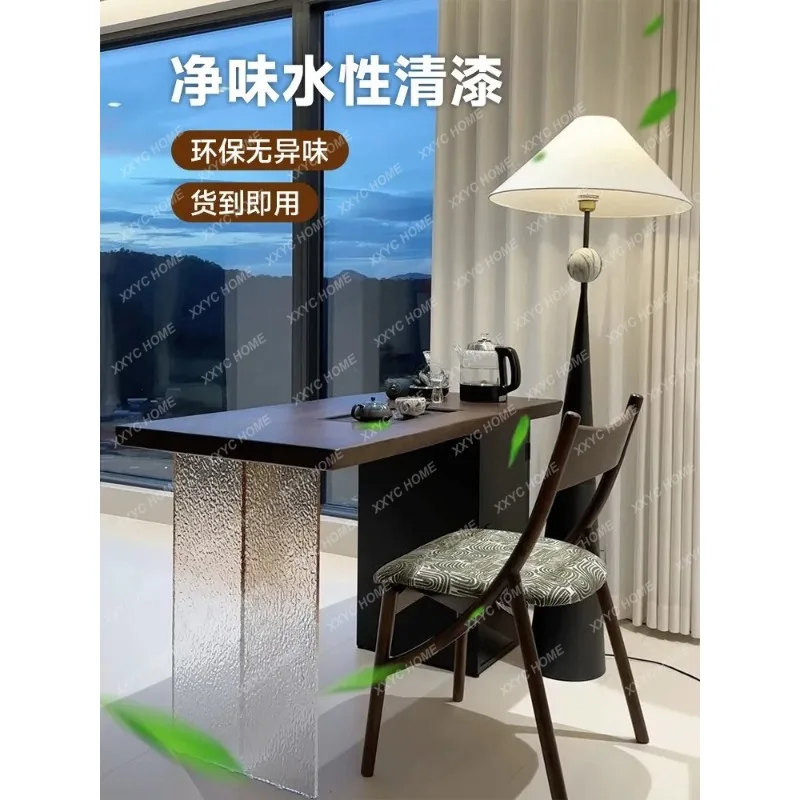 XXSolid wood balcony small tea table high-end exquisite light luxury modern high-end sense