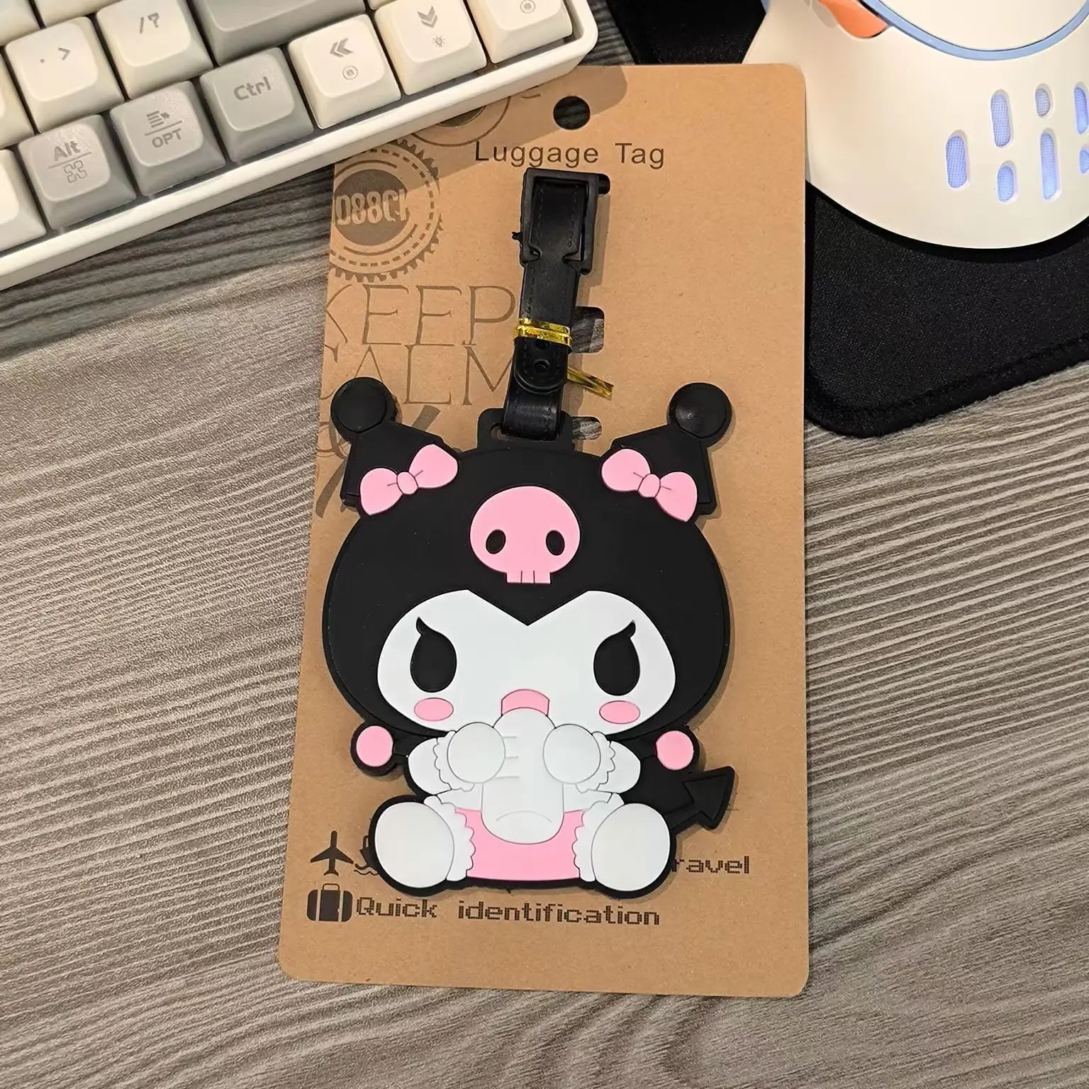 PVC Luggage Tag Cartoon Kuromi Travel Accessories Suitcase Baggage Portable Label