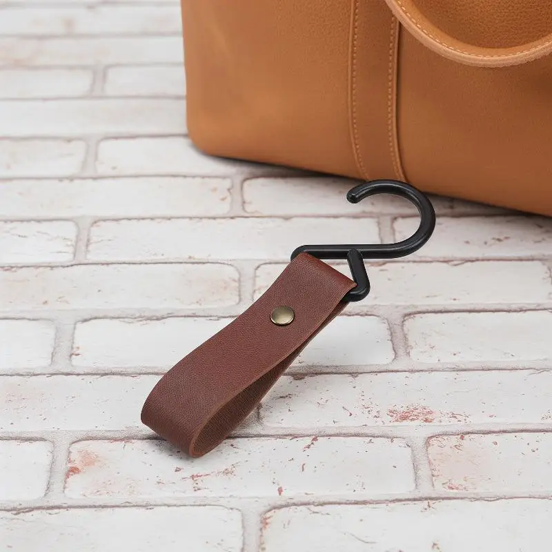 1/5pcs Portable Outdoor S-Shaped Leather Hooks for Camping Easy Hanging