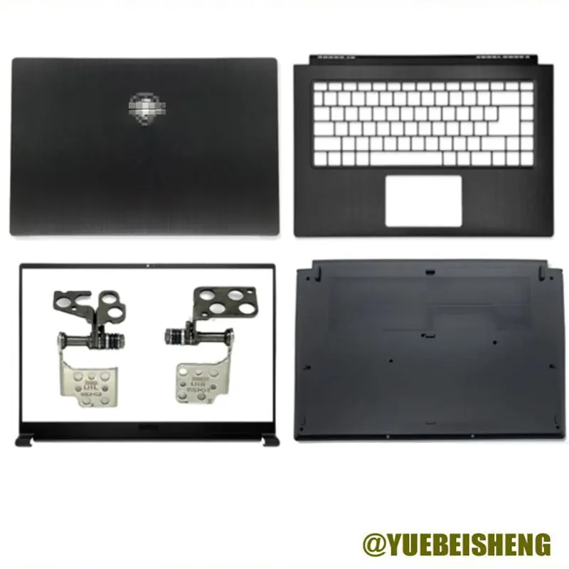 New/org For MSI Modern 15 MS-1551 1552 155K M15 LCD Back Cover /Front Bezel /Hinges /Palmrest upper cover /Bottom Case,Black