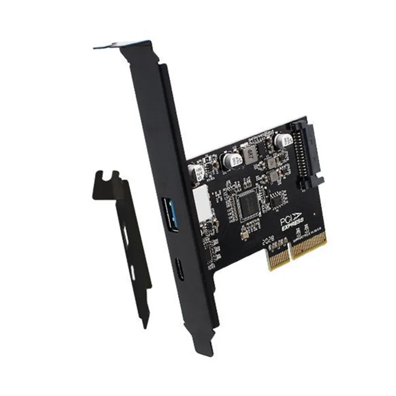 2-Port USB 3.1 Type-C to PCI Express Adapter Converter Controller PCIe USB3.1 Type C Expansion Card for Computer Upgrade