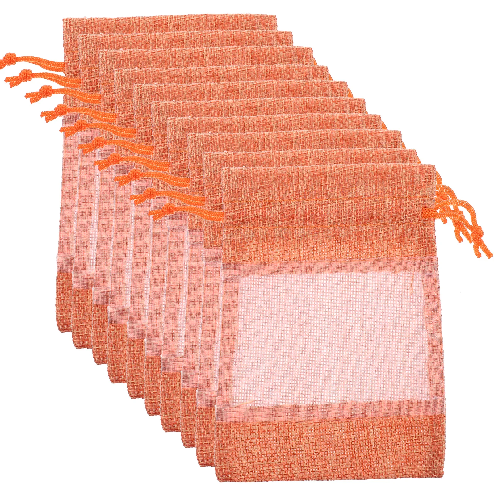 

10pcs Drawstring Mesh Bags Lightweight Empty Linen Sachet Storage Gift Packaging Lavender Pouches Portable Cloth Bags